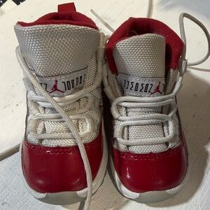 Jordan Kids Red and White Sneakers